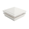 5.625" Sq. Haven Low Voltage LED Lighted Vinyl Post Cap for Vinyl Fence and Railing (Warm White) White (simple6)
