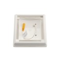 5.625" Sq. Haven Low Voltage LED Lighted Vinyl Post Cap for Vinyl Fence and Railing (Warm White) White (simple6)