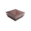 6" Sq. Haven Low Voltage LED Lighted Vinyl Post Cap for Vinyl Fence and Railing (Cool White) Antique Copper
