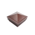 6" Sq. Haven Low Voltage LED Lighted Vinyl Post Cap for Vinyl Fence and Railing (Cool White) Antique Copper