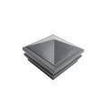 6" Sq. Haven Low Voltage LED Lighted Vinyl Post Cap for Vinyl Fence and Railing (Cool White) Antique Gray