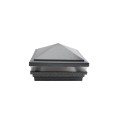 6" Sq. Haven Low Voltage LED Lighted Vinyl Post Cap for Vinyl Fence and Railing (Cool White) Antique Gray