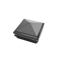 6" Sq. Haven Low Voltage LED Lighted Vinyl Post Cap for Vinyl Fence and Railing (Cool White) Hammertone Black