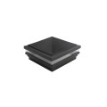 6" Sq. Haven Low Voltage LED Lighted Vinyl Post Cap for Vinyl Fence and Railing (Cool White) Hammertone Black