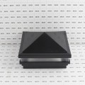6" Sq. Haven Low Voltage LED Lighted Vinyl Post Cap for Vinyl Fence and Railing (Cool White) Hammertone Black