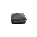 6" Sq. Haven Low Voltage LED Lighted Vinyl Post Cap for Vinyl Fence and Railing (Cool White) Hammertone Black