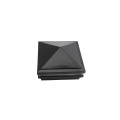 6" Sq. Haven Low Voltage LED Lighted Vinyl Post Cap for Vinyl Fence and Railing (Cool White) Hammertone Black