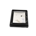 6" Sq. Haven Low Voltage LED Lighted Vinyl Post Cap for Vinyl Fence and Railing (Cool White) Hammertone Black
