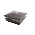 5" Sq. Neptune Solar LED Lighted Vinyl Post Cap for Vinyl Fence and Railing (Antique Brown)