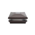 5" Sq. Neptune Solar LED Lighted Vinyl Post Cap for Vinyl Fence and Railing (Antique Brown)