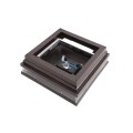 5" Sq. Neptune Solar LED Lighted Vinyl Post Cap for Vinyl Fence and Railing (Antique Brown)