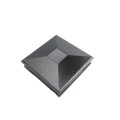 5" Sq. Neptune Solar LED Lighted Vinyl Post Cap for Vinyl Fence and Railing (Antique Gray)