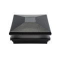 5" Sq. Neptune Solar LED Lighted Vinyl Post Cap for Vinyl Fence and Railing (Hammertone Black)