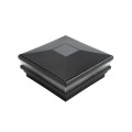 5" Sq. Neptune Solar LED Lighted Vinyl Post Cap for Vinyl Fence and Railing (Hammertone Black)