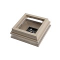 5" Sq. Neptune Solar LED Lighted Vinyl Post Cap for Vinyl Fence and Railing (Khaki) (simple_unboxed)