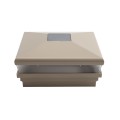 5" Sq. Neptune Solar LED Lighted Vinyl Post Cap for Vinyl Fence and Railing (Khaki) (simple_unboxed)