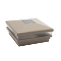 5" Sq. Neptune Solar LED Lighted Vinyl Post Cap for Vinyl Fence and Railing (Khaki) (simple_unboxed)