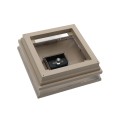 5" Sq. Neptune Solar LED Lighted Vinyl Post Cap for Vinyl Fence and Railing (Khaki) (simple_unboxed)