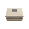 5.625" Sq. Neptune Solar LED Lighted Vinyl Post Cap for Vinyl Fence and Railing (Almond) (simple6)