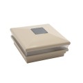 5.625" Sq. Neptune Solar LED Lighted Vinyl Post Cap for Vinyl Fence and Railing (Almond) (simple6)