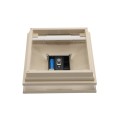 5.625" Sq. Neptune Solar LED Lighted Vinyl Post Cap for Vinyl Fence and Railing (Almond) (simple6)