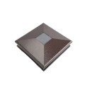 5.625" Sq. Neptune Solar LED Lighted Vinyl Post Cap for Vinyl Fence and Railing (Antique Brown)