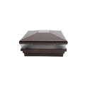 5.625" Sq. Neptune Solar LED Lighted Vinyl Post Cap for Vinyl Fence and Railing (Antique Brown)