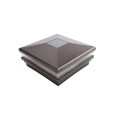 5.625" Sq. Neptune Solar LED Lighted Vinyl Post Cap for Vinyl Fence and Railing (Antique Brown)