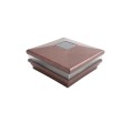 5.625" Sq. Neptune Solar LED Lighted Vinyl Post Cap for Wood and Vinyl Fence (Antique Copper)