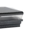 5.625" Sq. Neptune Solar LED Lighted Vinyl Post Cap for Vinyl Fence and Railing (Antique Gray)