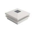 5.625" Sq. Neptune Solar LED Lighted Vinyl Post Cap for Vinyl Fence and Railing (White)