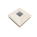 LMT-1516NA 6" Sq. Neptune Solar LED Lighted Vinyl Post Cap - Almond