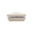 LMT-1516NA 6" Sq. Neptune Solar LED Lighted Vinyl Post Cap - Almond