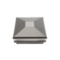 6" Sq. Neptune Solar LED Lighted Vinyl Post Cap for Vinyl Fence and Railing (Hammertone Black)