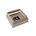 6" Sq. Neptune Solar LED Lighted Vinyl Post Cap for Vinyl Fence and Railing (Khaki) 