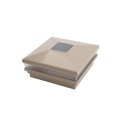 6" Sq. Neptune Solar LED Lighted Vinyl Post Cap for Vinyl Fence and Railing (Khaki) 