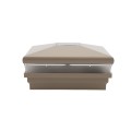 6" Sq. Neptune Solar LED Lighted Vinyl Post Cap for Vinyl Fence and Railing (Khaki) 