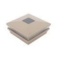 6" Sq. Neptune Solar LED Lighted Vinyl Post Cap for Vinyl Fence and Railing (Khaki) 