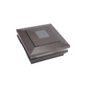 5" Sq. Cape May Solar LED Lighted Vinyl Post Cap for Vinyl Fence and Railing (Antique Brown)