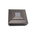 5" Sq. Cape May Solar LED Lighted Vinyl Post Cap for Vinyl Fence and Railing (Antique Brown)