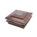5" Sq. Cape May Solar Lighted Vinyl Post Cap for Vinyl Fence and Railing (Antique Copper)