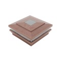 5" Sq. Cape May Solar Lighted Vinyl Post Cap for Vinyl Fence and Railing (Antique Copper)