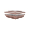 5" Sq. Cape May Solar Lighted Vinyl Post Cap for Vinyl Fence and Railing (Antique Copper)