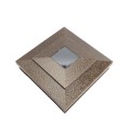 5" Sq. Cape May Solar LED Lighted Vinyl Post Cap for Vinyl Fence and Railing (Antique Gold)