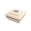 5" Sq. Cape May Solar LED Lighted Vinyl Post Cap for Vinyl Fence and Railing (Beige)