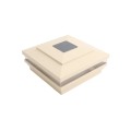 5" Sq. Cape May Solar LED Lighted Vinyl Post Cap for Vinyl Fence and Railing (Beige)