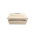 5" Sq. Cape May Solar LED Lighted Vinyl Post Cap for Vinyl Fence and Railing (Beige)