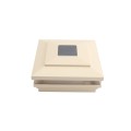 5" Sq. Cape May Solar LED Lighted Vinyl Post Cap for Vinyl Fence and Railing (Beige)