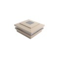 5" Sq. Cape May Solar LED Lighted Vinyl Post Cap for Vinyl Fence and Railing (Khaki)