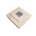 5" Sq. Cape May Solar LED Lighted Vinyl Post Cap for Vinyl Fence and Railing (Khaki)